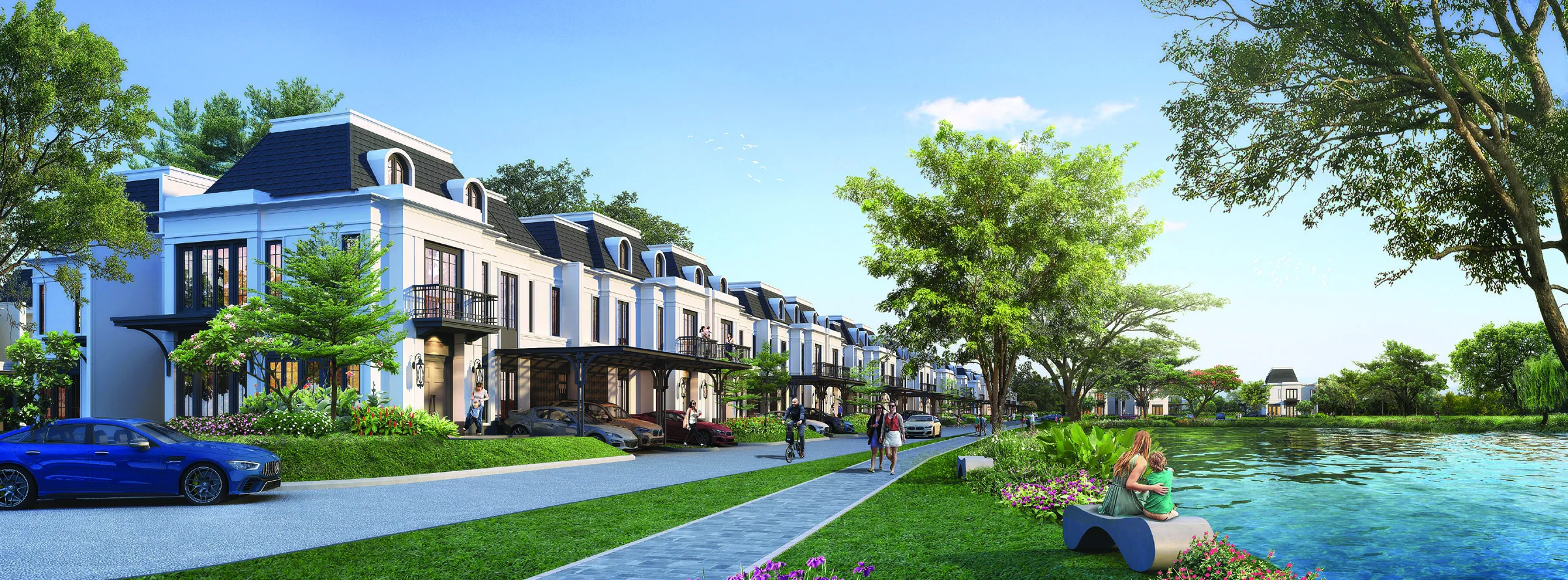 Jasmia Row Houses di Sisi Danau — Lakeside Streetscape