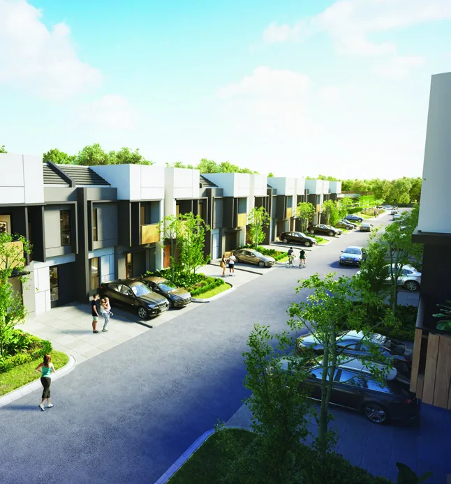 Aerial Streetscape Regia Cluster — Bird Eye View