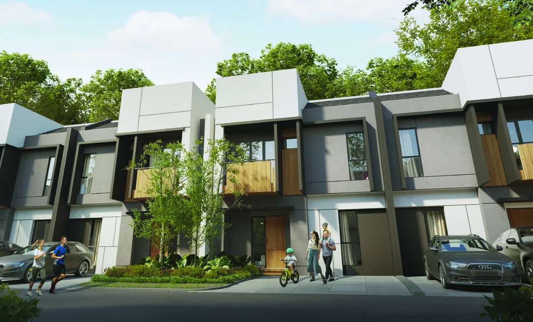Regia 5 Façade Render — Unit Kompak 1 Carport