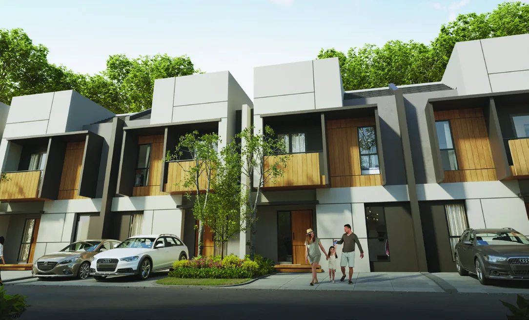 Regia 7a Façade Render — Unit Mid 2 Carport