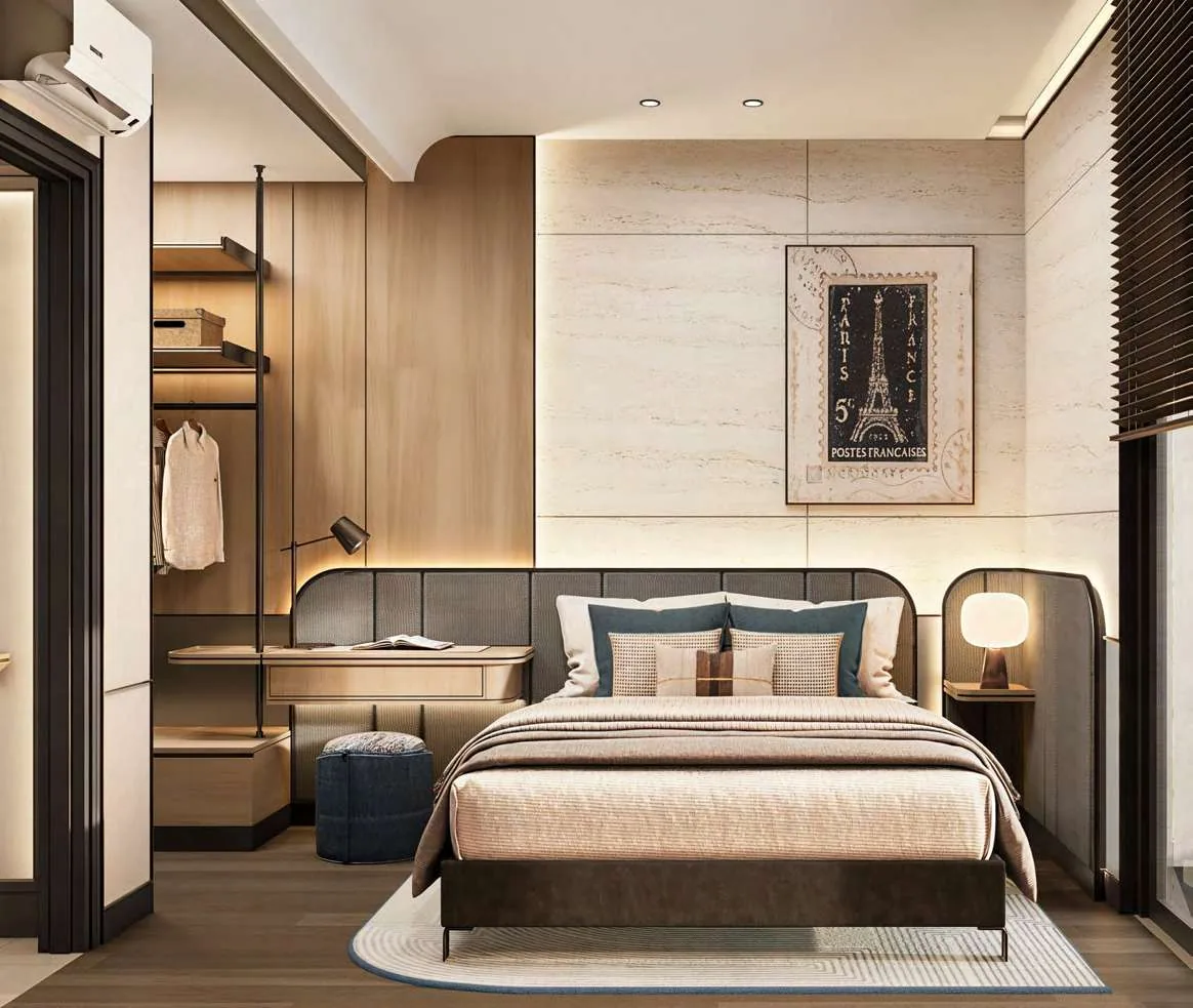 Master Bedroom — Wood Panel, Paris Artwork (Ideas & Inspiration)