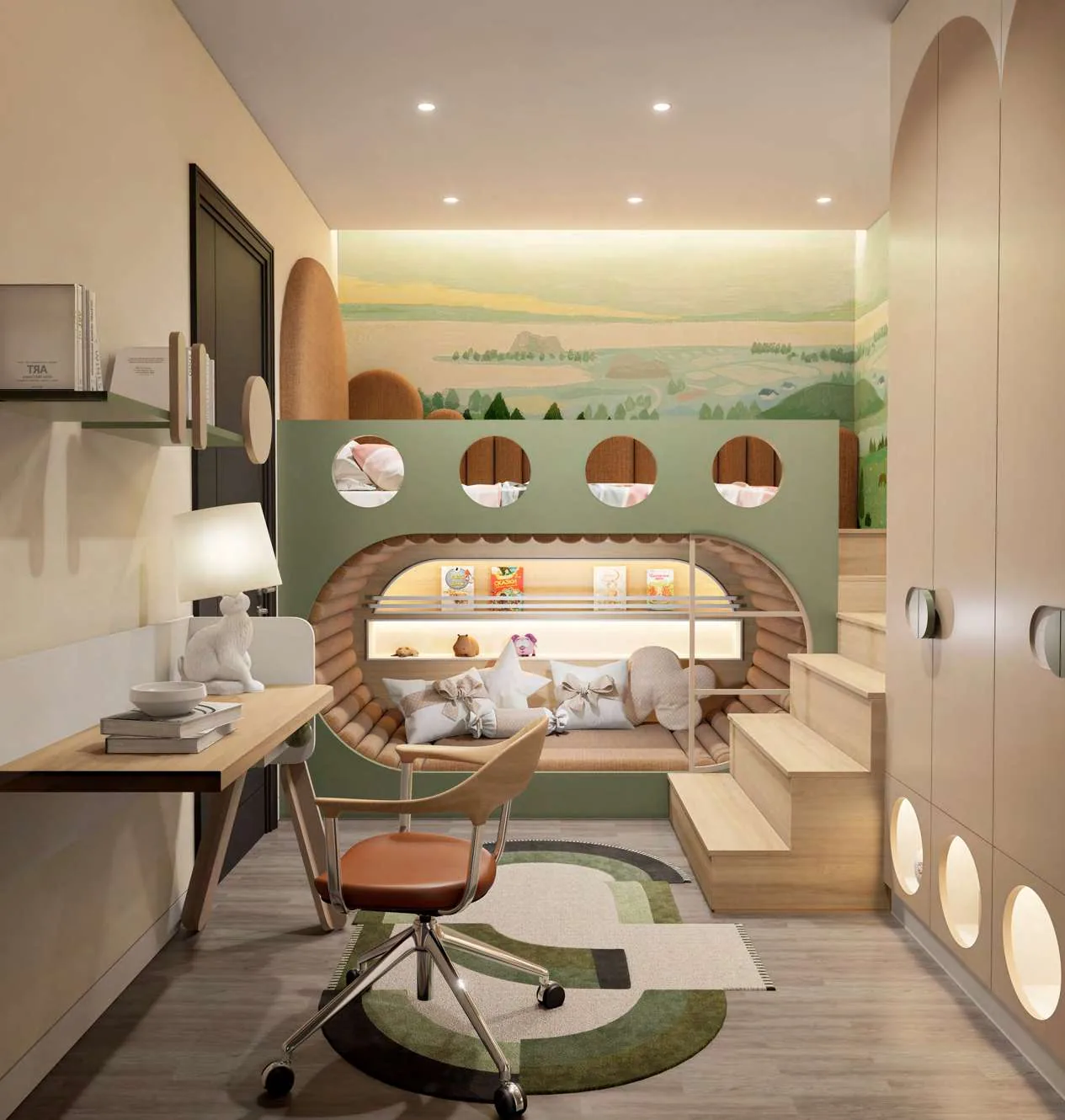 Kamar Anak — Nature Theme, Bunk Bed Mural (Ideas & Inspiration)
