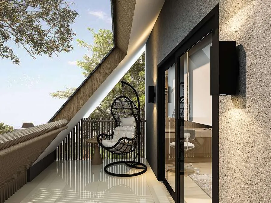 Attic Balkon Siang — Egg Chair, Sliding Door (Ideas & Inspiration)