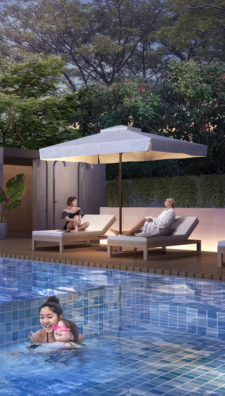 Kolam Renang Viola — Keluarga Berenang, Sunbed & Parasol