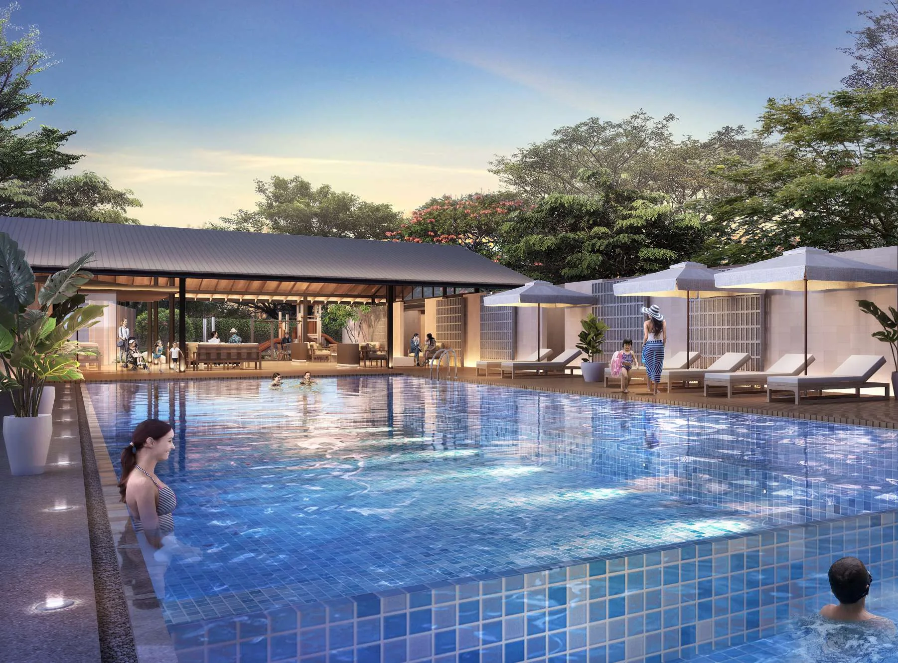 Club House Viola — Swimming Pool Resort Style, Pool Deck